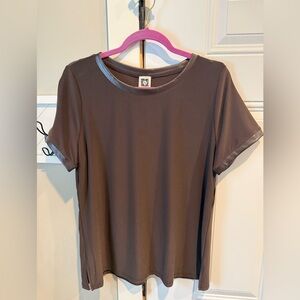 Anne Klein Brown Short Sleeve Top